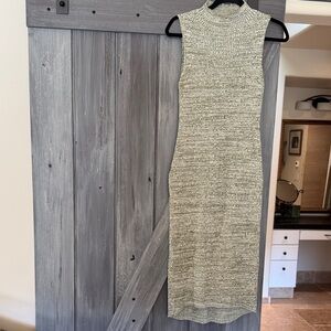 Daily Practice Elegant Sleeveless Green Knit Dress